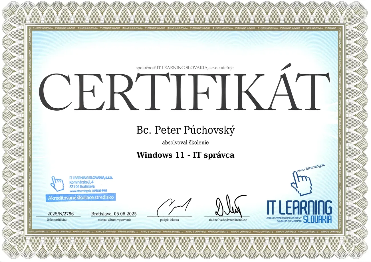 Certifikát správa Windows 11