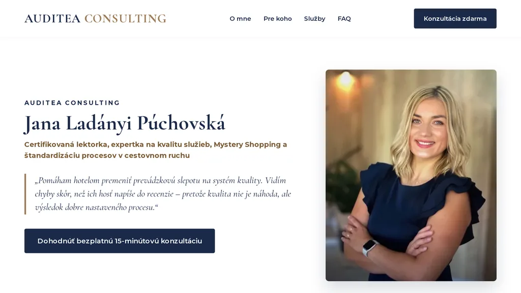 Auditea Consulting - Ing. Jana Ladányi Púchovská, PhD. - Tvorba webu a poskytovanie webhostingových služieb